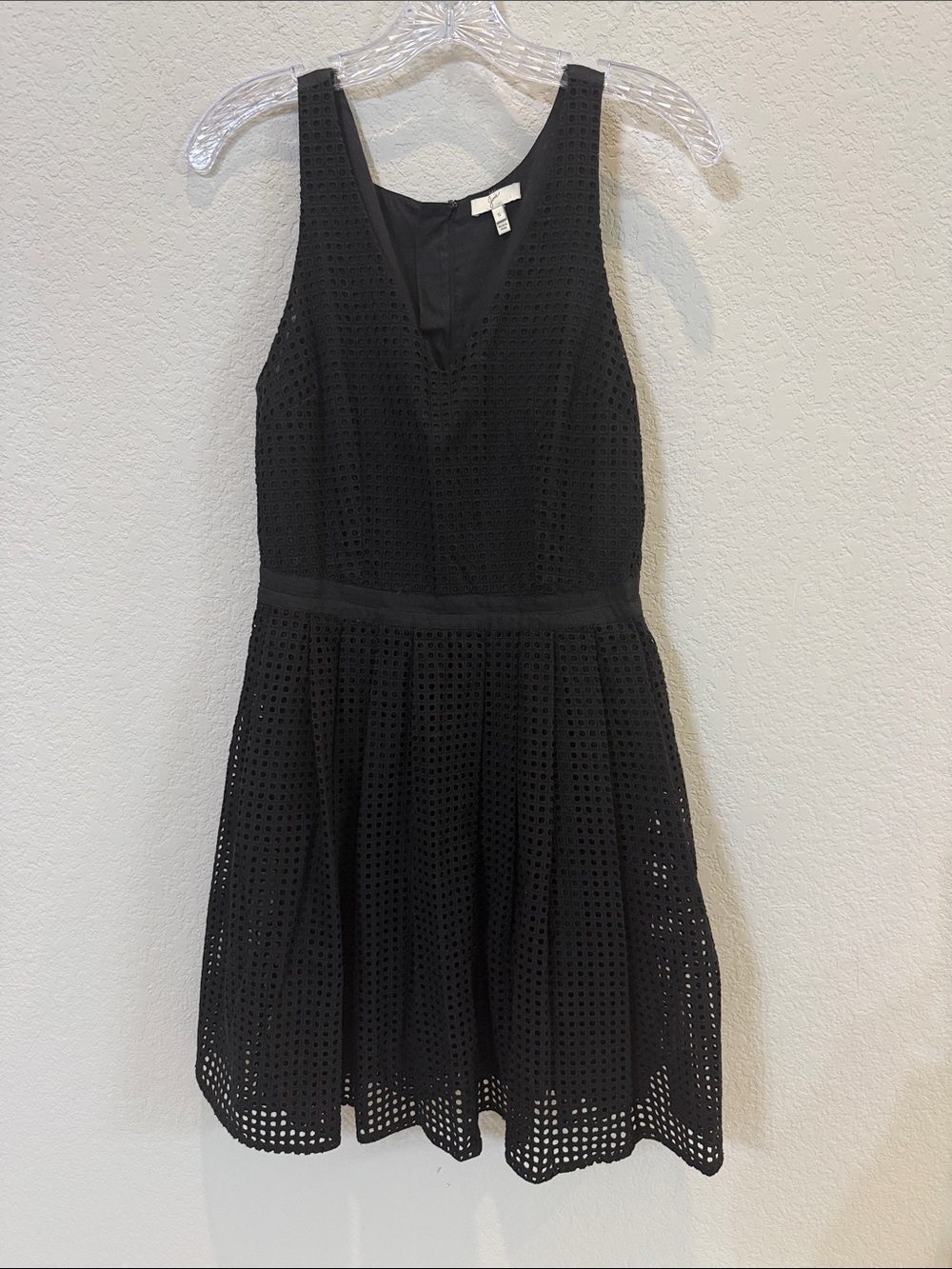 Joie Black Eyelet Fit-and-Flare Dress